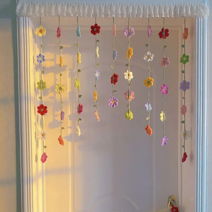 Handmade Crochet Flower Door Curtain