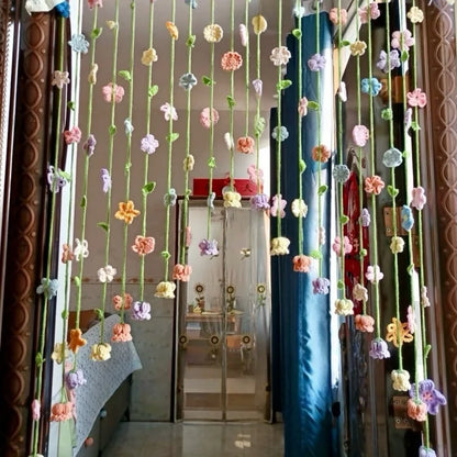 Handmade Crochet Flower Door Curtain