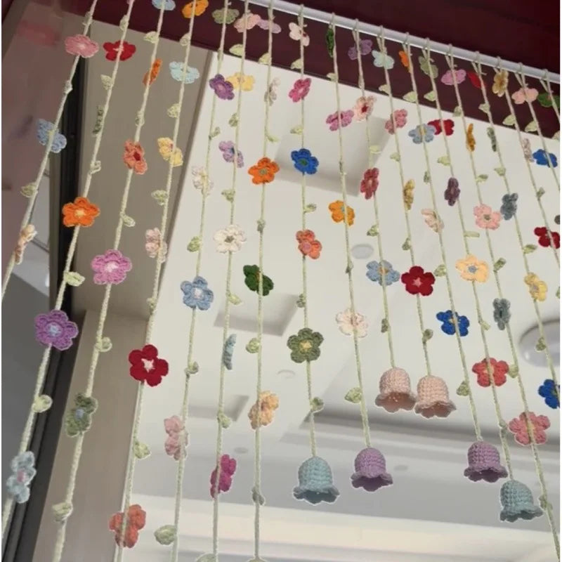 Handmade Crochet Flower Door Curtain