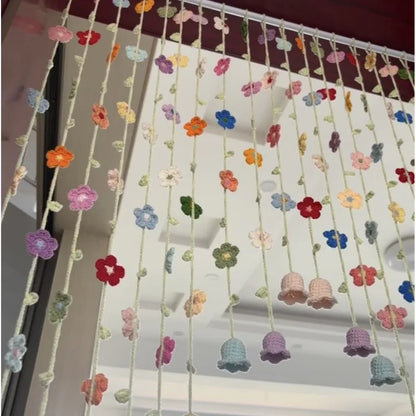 Handmade Crochet Flower Door Curtain