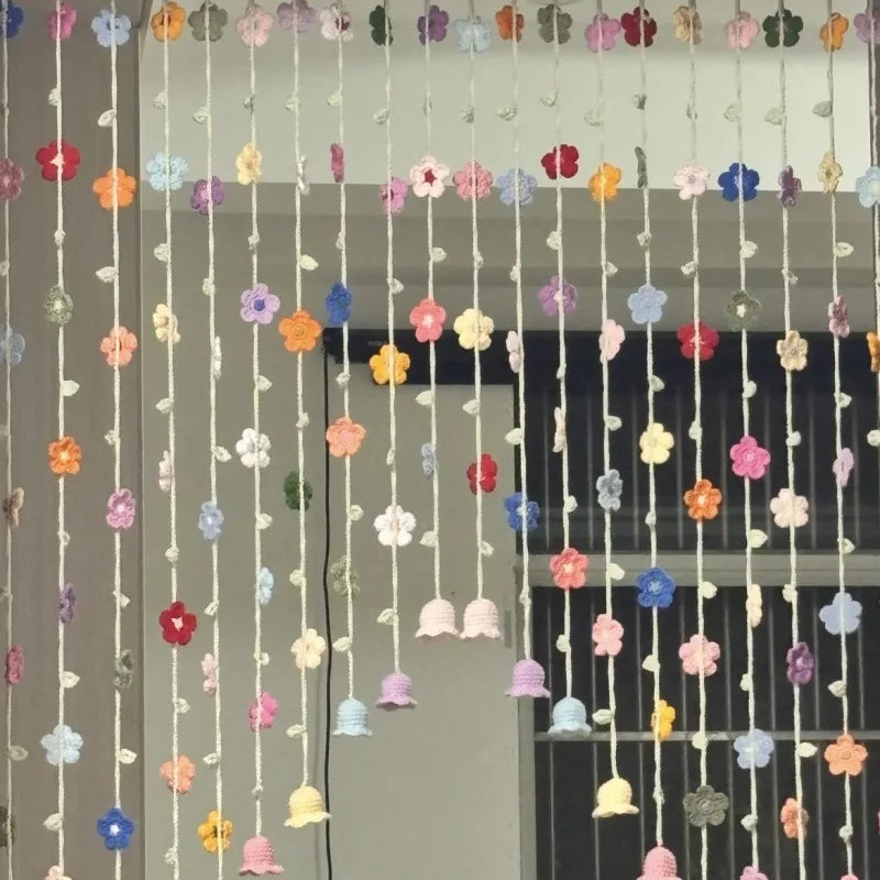 Handmade Crochet Flower Door Curtain