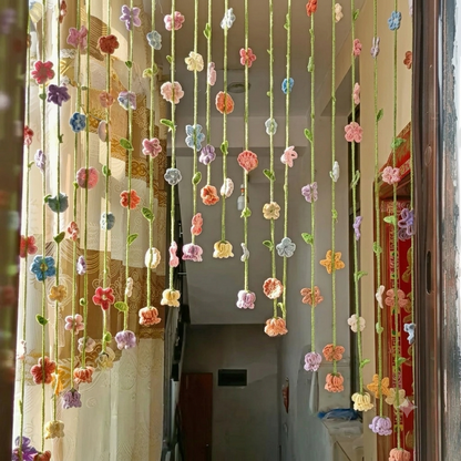 Handmade Crochet Flower Door Curtain