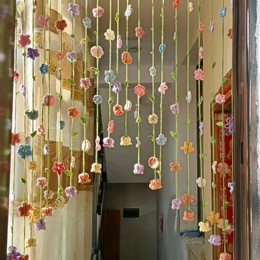 Handmade Crochet Flower Door Curtain